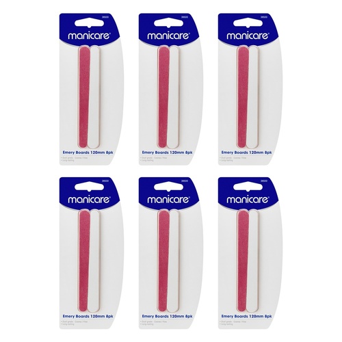 Manicare Emery Boards 120mm 8 Pack x 3 Bundle of 6