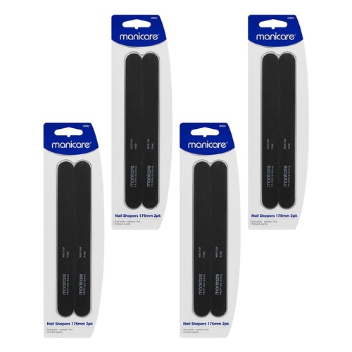 Manicare Nail Shapers Medium/Fine 175mm 2 Pack x 3 Bundle of 4