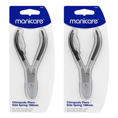 Manicare Chiropody Pliers with Side Spring, 100mm x 3 Bundle of 2