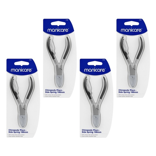 Manicare Chiropody Pliers with Side Spring, 100mm x 3 Bundle of 4