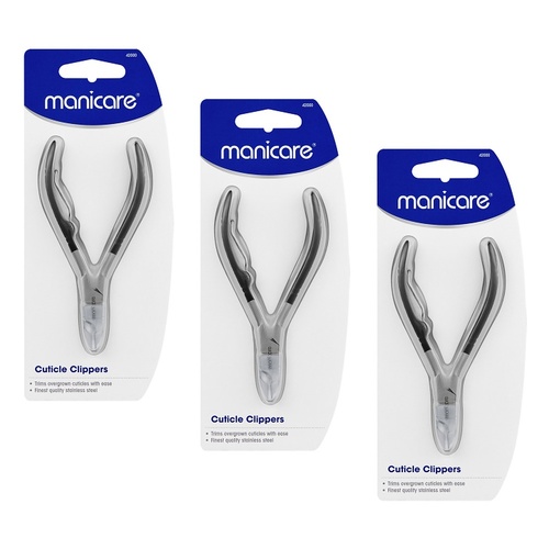 Manicare Cuticle Clippers with Side Spring x 3 Bundle of 3