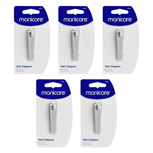Manicare Nail Clippers, With Nail File Pack of 5