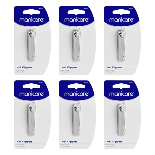 Manicare Nail Clippers, With Nail File Pack of 6