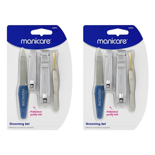 Manicare Grooming Set, Manicure and Pedicure, 4 Piece x 3 Bundle of 2