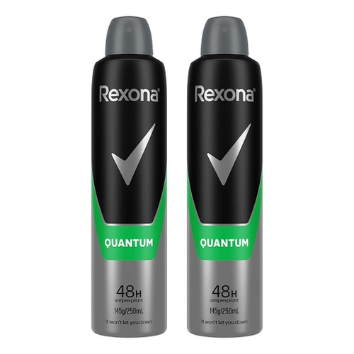 Rexona Men Antiperspirant Aerosol Quantum 250mL Pack of 2