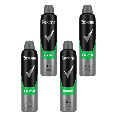Rexona Men Antiperspirant Aerosol Quantum 250mL Pack of 4