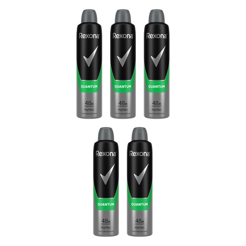 Rexona Men Antiperspirant Aerosol Quantum 250mL Pack of 5