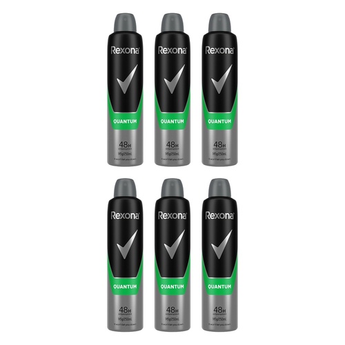 Rexona Men Antiperspirant Aerosol Quantum 250mL Pack of 6