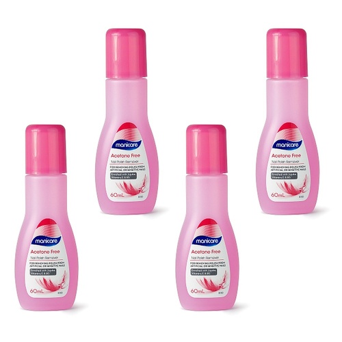 Manicare Nail Polish Remover Acetone Free with Vitamin E 60mL x 3 Bundle of 4
