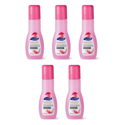 Manicare Nail Polish Remover Acetone Free with Vitamin E 60mL x 3 Bundle of 5