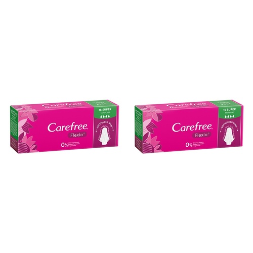 Carefree Flexia Super Tampons 16 Pack x 12 Bundle of 2