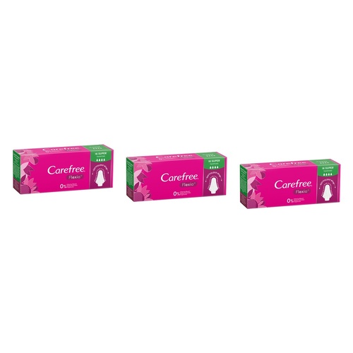 Carefree Flexia Super Tampons 16 Pack x 12 Bundle of 3