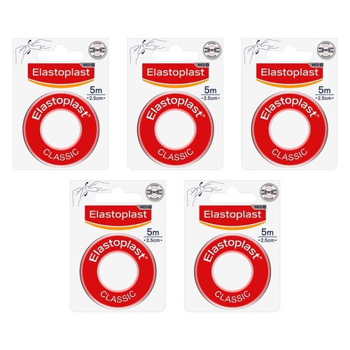 Elastoplast Classic Fixation Tape 2.5cm x 5m Pack of 5