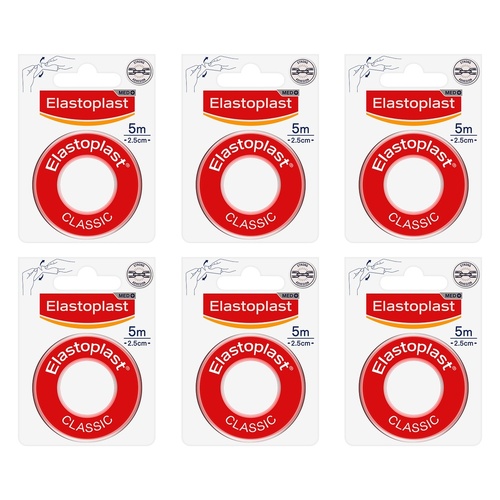 Elastoplast Classic Fixation Tape 2.5cm x 5m Pack of 6