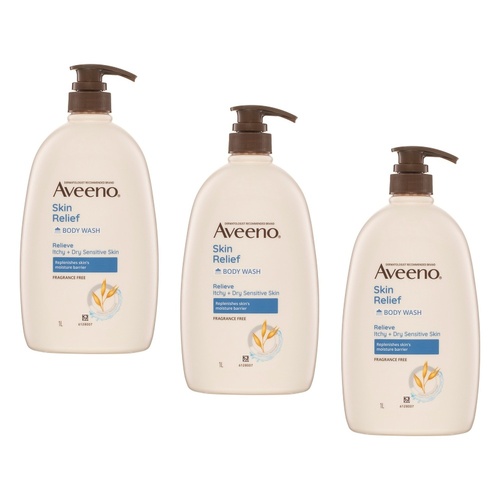 Aveeno Skin Relief Body Wash 1L Pack of 3