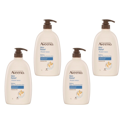 Aveeno Skin Relief Body Wash 1L Pack of 4