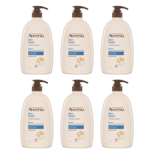 Aveeno Skin Relief Body Wash 1L Pack of 6