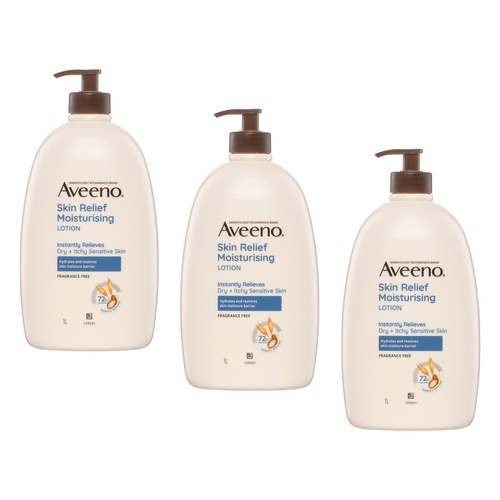 Aveeno Skin Relief Moisturising Body Lotion 1L Pack of 3