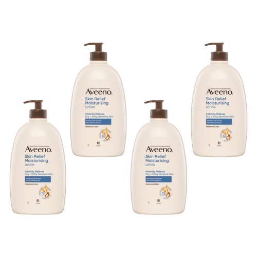 Aveeno Skin Relief Moisturising Body Lotion 1L Pack of 4