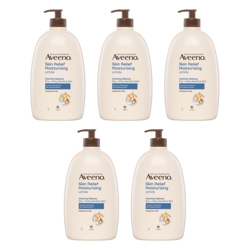 Aveeno Skin Relief Moisturising Body Lotion 1L Pack of 5