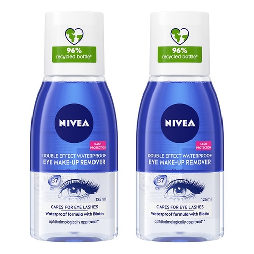 NIVEA Double Effect Eye Make-Up Remover 125mL Pack of 2