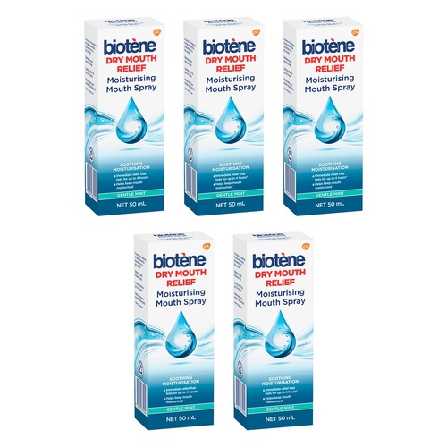 Biotene Moisturising Mouth Spray 50mL Pack of 5