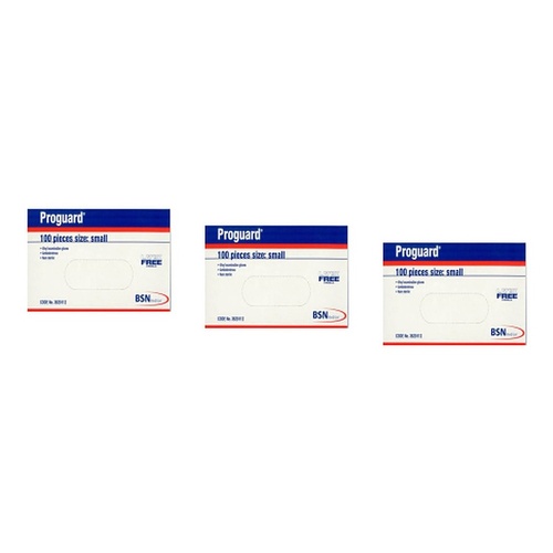 Proguard Disposable Gloves Small 100 Pack Bundle of 3