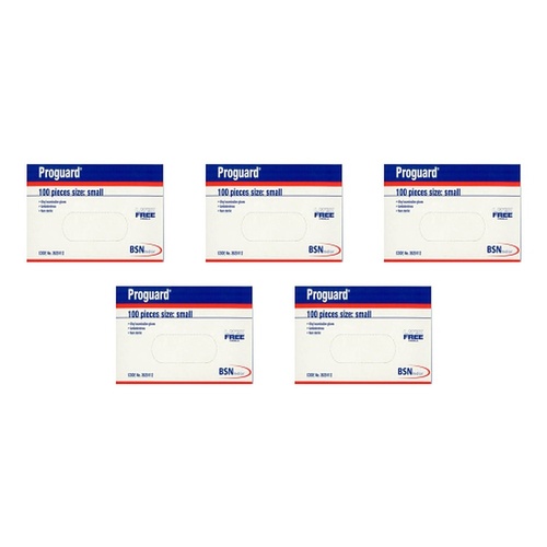 Proguard Disposable Gloves Small 100 Pack Bundle of 5