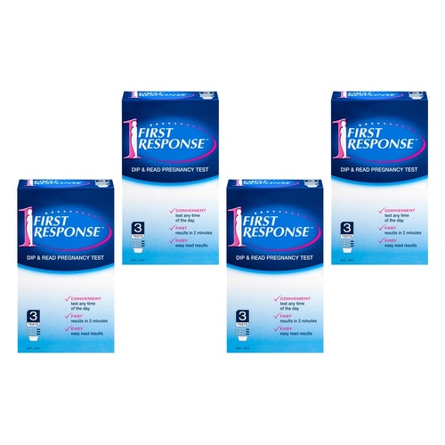 First Response Dip & Read Pregnancy Test 3 Pack Bundle of 4