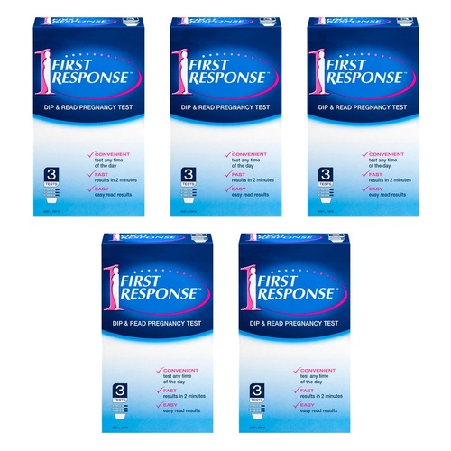 First Response Dip & Read Pregnancy Test 3 Pack Bundle of 5