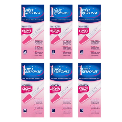 First Response Early Result In-Stream Pregnancy Test 3 Pack Bundle of 6