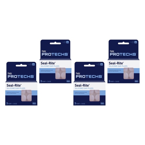 Flents Seal Rite Soft Silicone Ear Plugs 3 Pairs Pack of 4