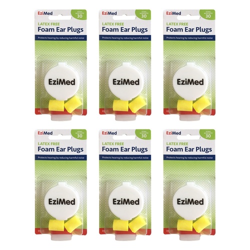 Flents EziMed Foam Ear Plugs with Case Pack of 6