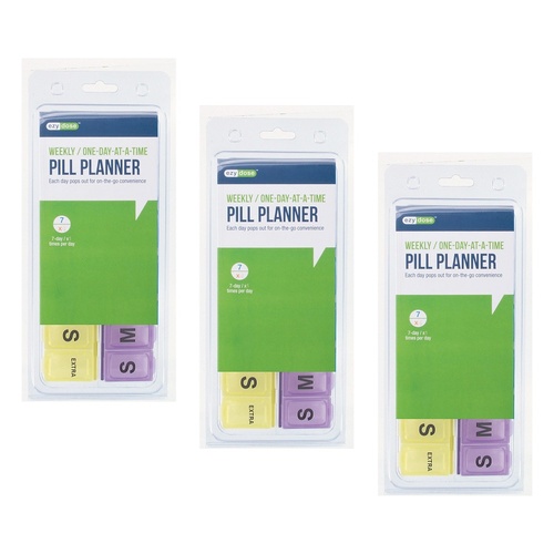 Ezy Dose 14 Day Pill Reminder Duets Pack of 3