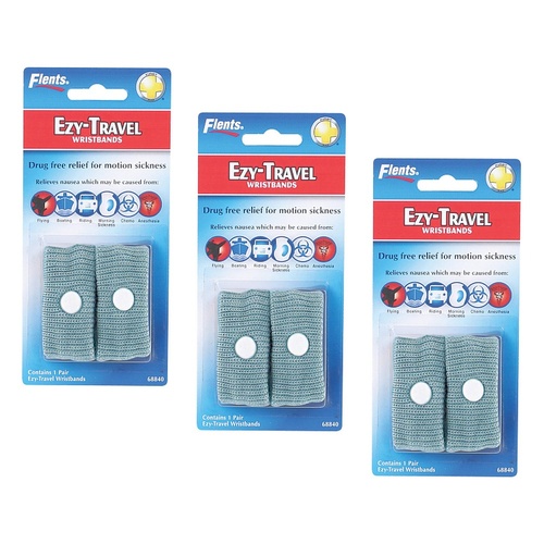 Flents Ezy Travel Motion Sickness Wrist Bands Pack of 3