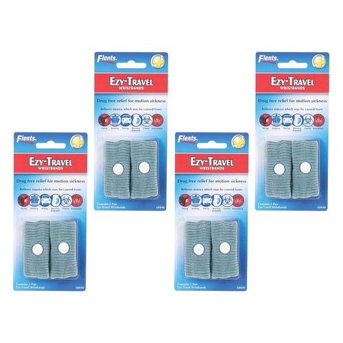 Flents Ezy Travel Motion Sickness Wrist Bands Pack of 4
