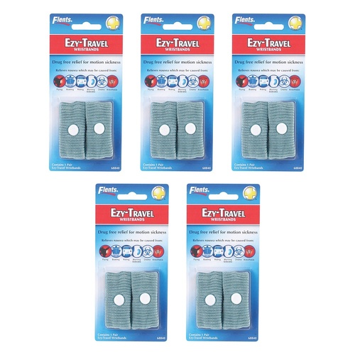 Flents Ezy Travel Motion Sickness Wrist Bands Pack of 5