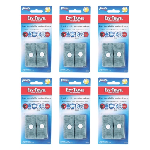 Flents Ezy Travel Motion Sickness Wrist Bands Pack of 6