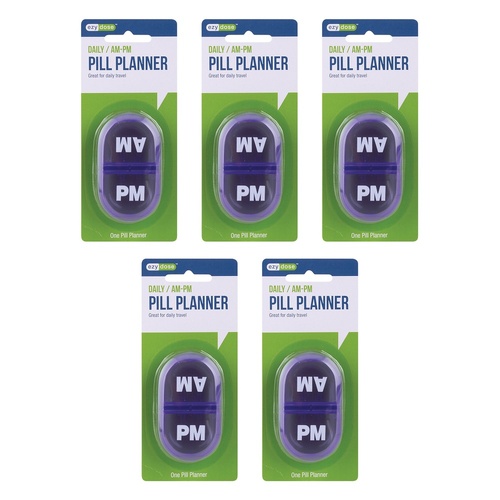 Ezy Dose Daily AM & PM Pill Reminder Box Pack of 5