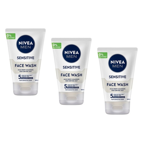 NIVEA MEN Sensitive Face Wash 100mL Pack of 3