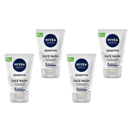 NIVEA MEN Sensitive Face Wash 100mL Pack of 4