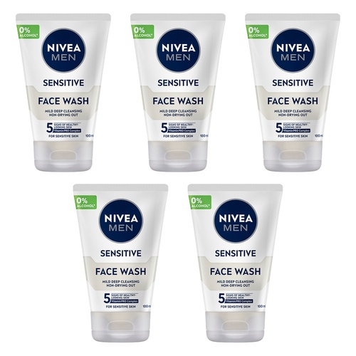 NIVEA MEN Sensitive Face Wash 100mL Pack of 5