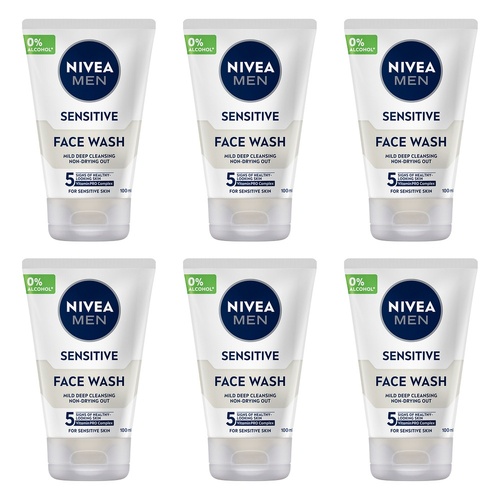 NIVEA MEN Sensitive Face Wash 100mL Pack of 6