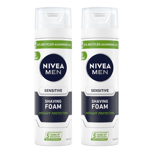 NIVEA Men Sensitive Shaving Foam 200mL Pack of 2