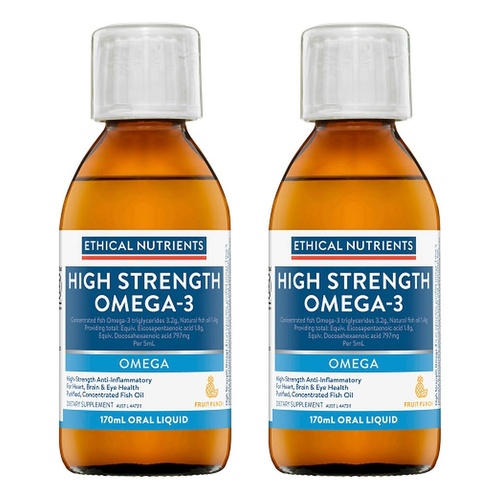 Ethical Nutrients High Strength Omega-3 Fruit Punch 170mL Pack of 2