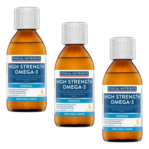 Ethical Nutrients High Strength Omega-3 Fruit Punch 170mL Pack of 3