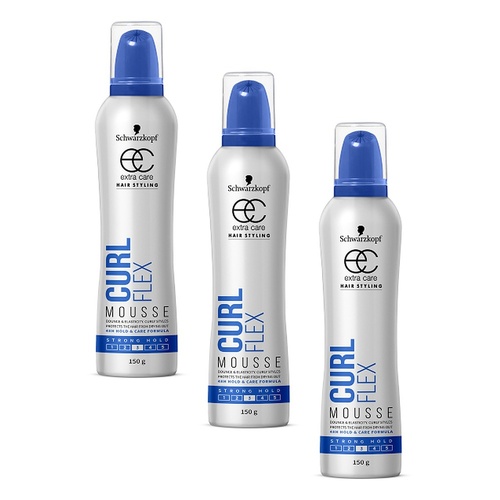 Schwarzkopf Extra Care Curl Flex Mousse 150g x 4 Bundle of 3