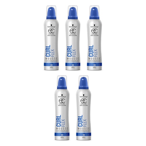 Schwarzkopf Extra Care Curl Flex Mousse 150g x 4 Bundle of 5