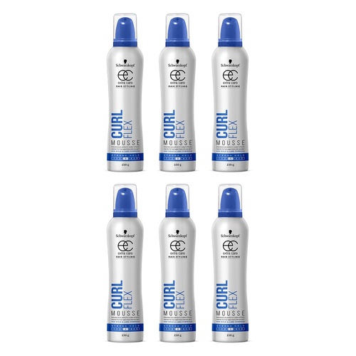Schwarzkopf Extra Care Curl Flex Mousse 150g x 4 Bundle of 6