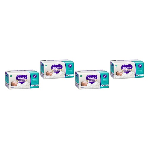 Baby Love Premmie Nappies Size 0 (1.5-3kg) 30 Pack x 4 Bundle of 4